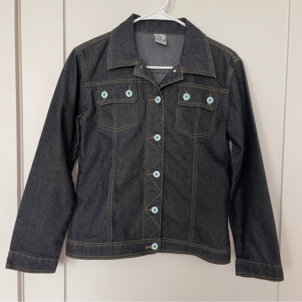 Girls Denim Jean Jacket with Blue Accents Age 13-14